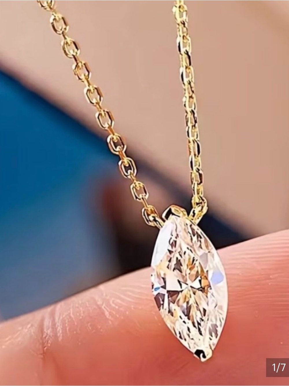 14K Gold Womens 1ct Solitaire Diamond Pendant Necklace 18" Ladies New Jewelry